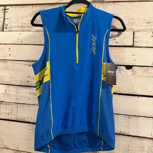 Zoot Mens Performance Tri Sleeveless Jersey Medium M Blue Yellow
